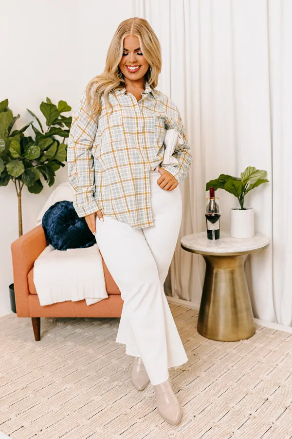 Shy Smile Plaid Button Up Curves sold by Impressions