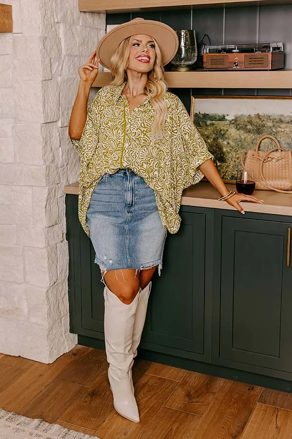 Daylight Mix Button Up In Lime Curves sold by Impressions product image thumbnail 2