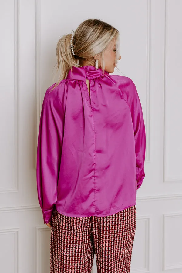 VIP Flight Plans Satin Top in Fuchsia sold by Impressions product image thumbnail 4