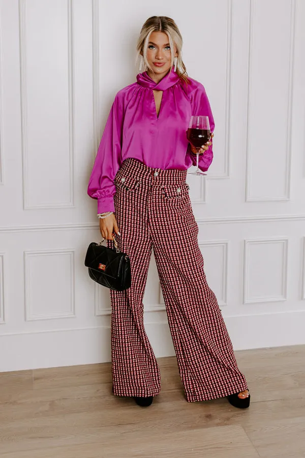 VIP Flight Plans Satin Top in Fuchsia sold by Impressions product image thumbnail 5