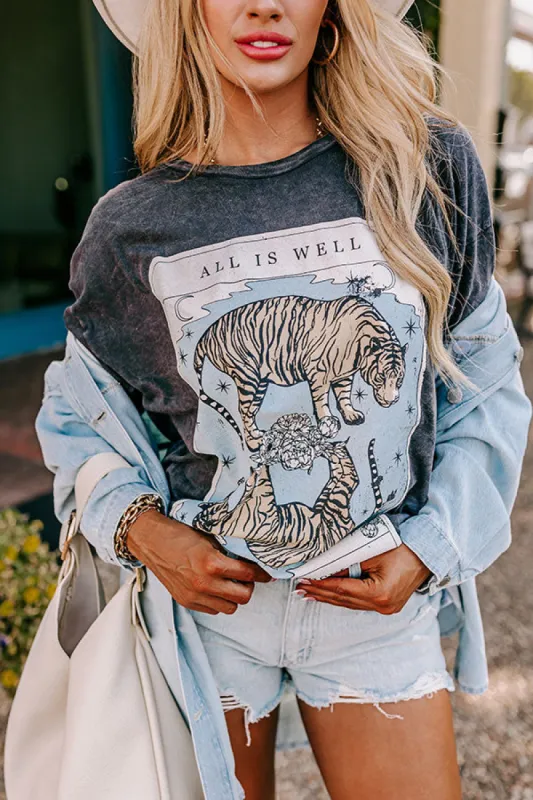 All Is Well Oversized Vintage Wash Graphic Tee sold by Impressions