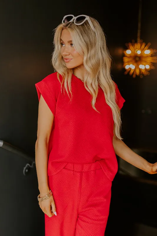 Cue The Cozy Shift Top in Wine sold by Impressions