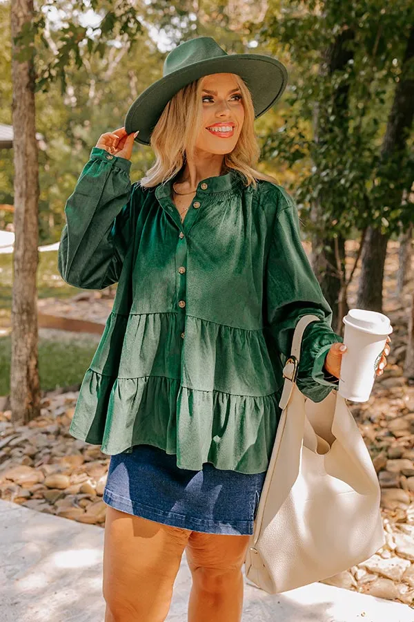 Sonoma Sways Shift Top in Hunter Green Curves sold by Impressions