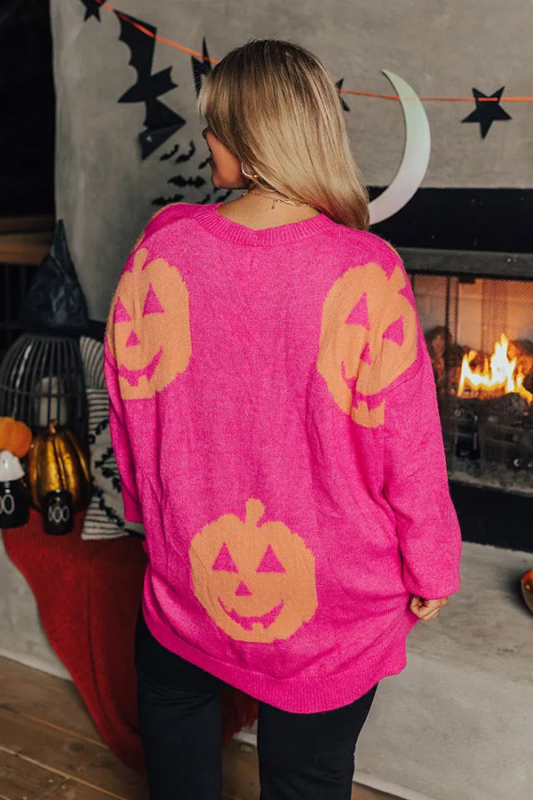 Hey Pumpkin Knit Sweater in Hot Pink Curves sold by Impressions product image thumbnail 4