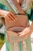 Vacay Ready Woven Crossbody in Iced Latte sold by Impressions