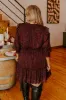 Grace Given Floral Dress In Merlot Curves sold by Impressions