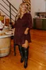Grace Given Floral Dress In Merlot Curves sold by Impressions