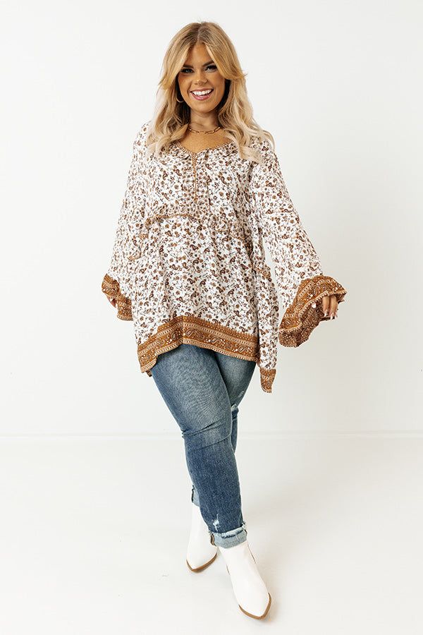 Sweet Distraction Paisley Babydoll Top Curves sold by Impressions