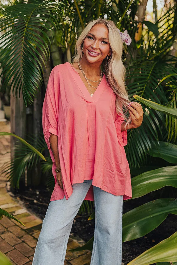 Sun-Kissed Sands Shift Top In Coral sold by Impressions