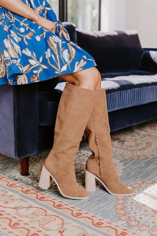 The Hudson Knee High Nubuck Boot In Brown sold by Impressions