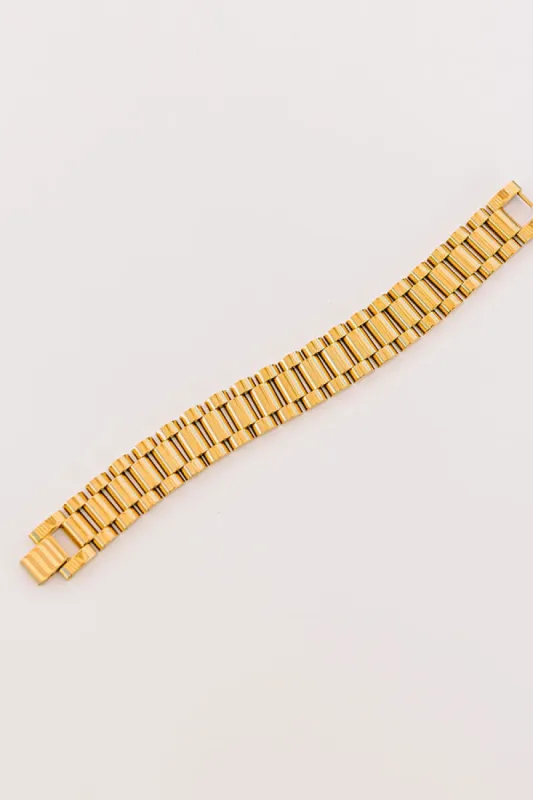 Large Watchband Bracelet in Gold sold by Impressions
