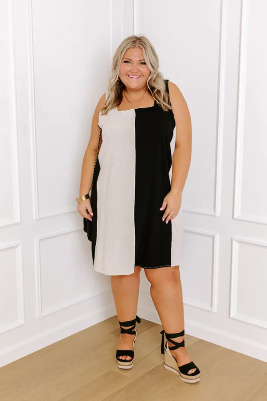 Chic Moment Linen-Blend Mini Dress Curves sold by Impressions