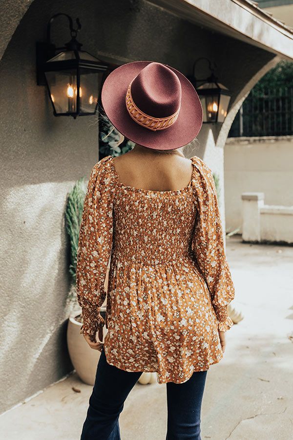 Sweet And Simple Floral Top In Rust sold by Impressions product image thumbnail 5