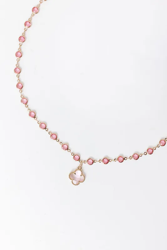 Charming Smile Necklace in Pink sold by Impressions