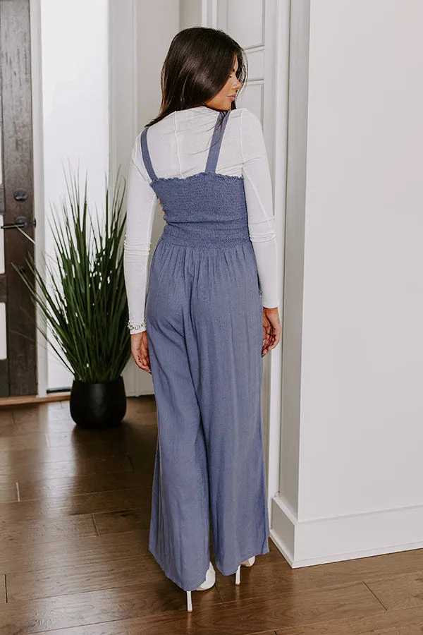 Gather The Courage Smocked Jumpsuit In Blue sold by Impressions product image thumbnail 4