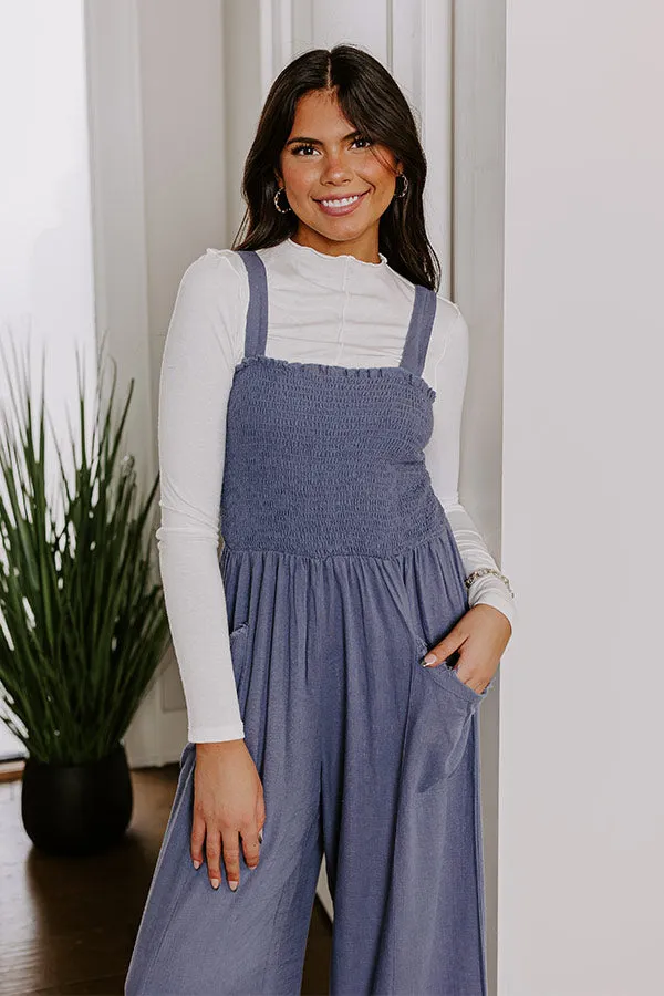 Gather The Courage Smocked Jumpsuit In Blue sold by Impressions product image thumbnail 2