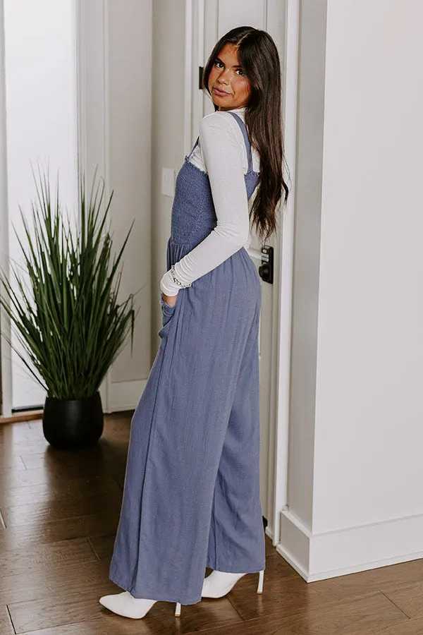 Gather The Courage Smocked Jumpsuit In Blue sold by Impressions product image thumbnail 3