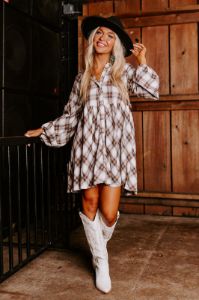 Midwest Wonderful Plaid Dress sold by Impressions