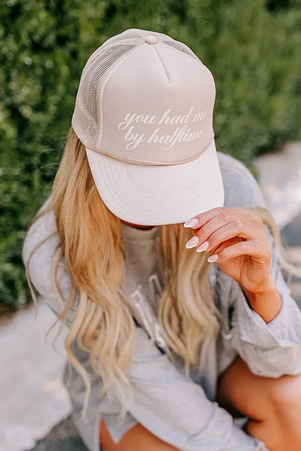 You Had Me By Halftime Trucker Hat in Beige sold by Impressions product image thumbnail 4