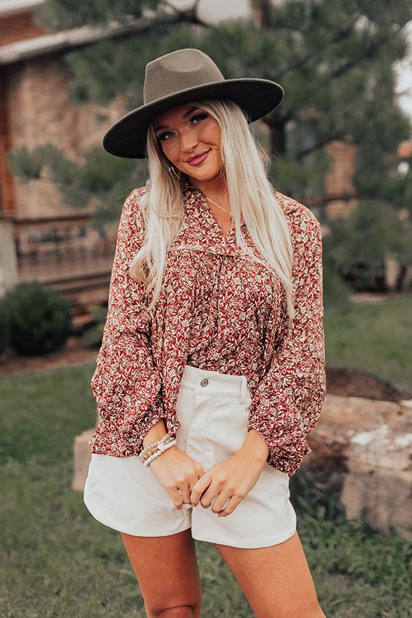 The Ivee Floral Babydoll Top in Rust sold by Impressions product image thumbnail 2