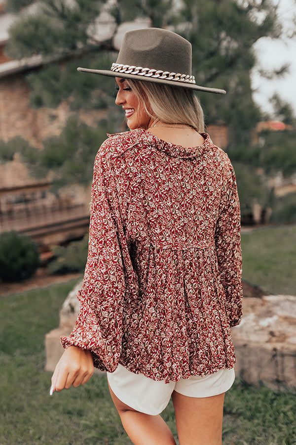 The Ivee Floral Babydoll Top in Rust sold by Impressions product image thumbnail 3