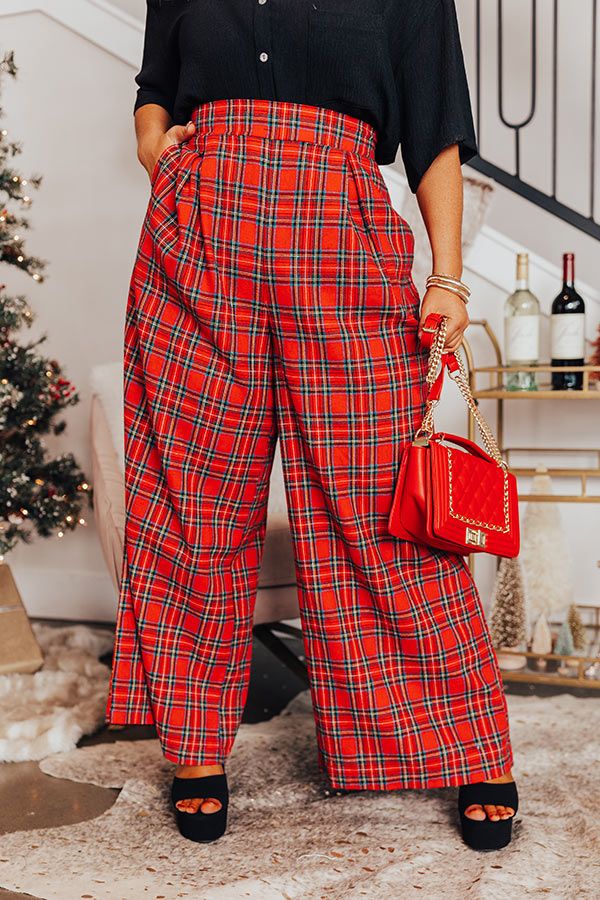 The Kaylie Wide Leg Plaid Pants Curves sold by Impressions product image thumbnail 2