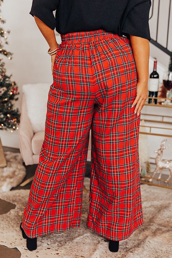 The Kaylie Wide Leg Plaid Pants Curves sold by Impressions product image thumbnail 4