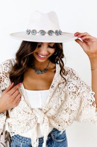 Countryside Retreat Felt Fedora in Ivory sold by Impressions