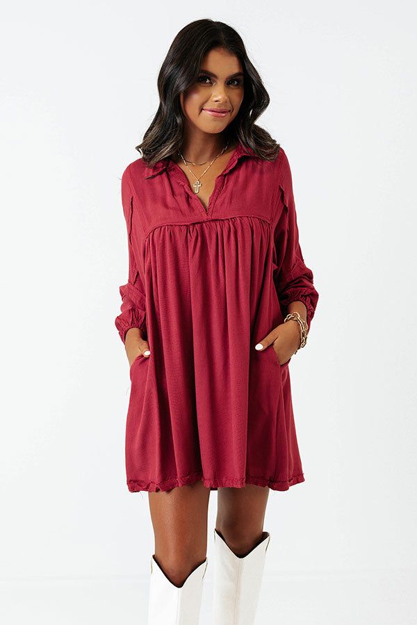Style Code Babydoll Dress in Wine sold by Impressions product image thumbnail 2