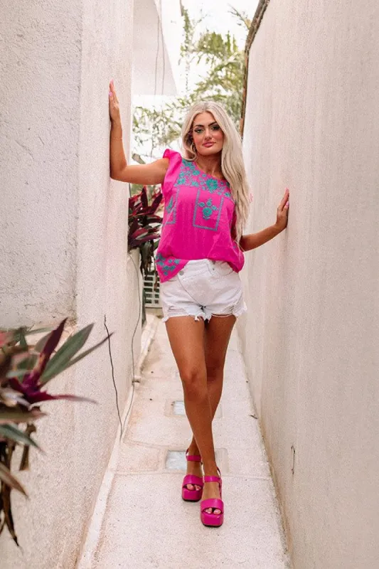 Retreat Mode Embroidered Shift Top sold by Impressions