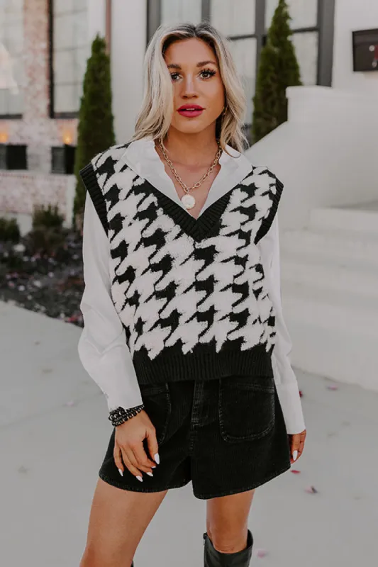 Seasonal Warmth Houndstooth Sweater Vest sold by Impressions