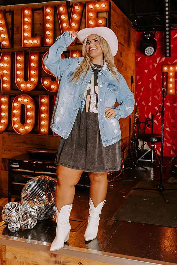 Risen South Town Distressed Denim Jacket in Light Wash Curves sold by Impressions product image thumbnail 2