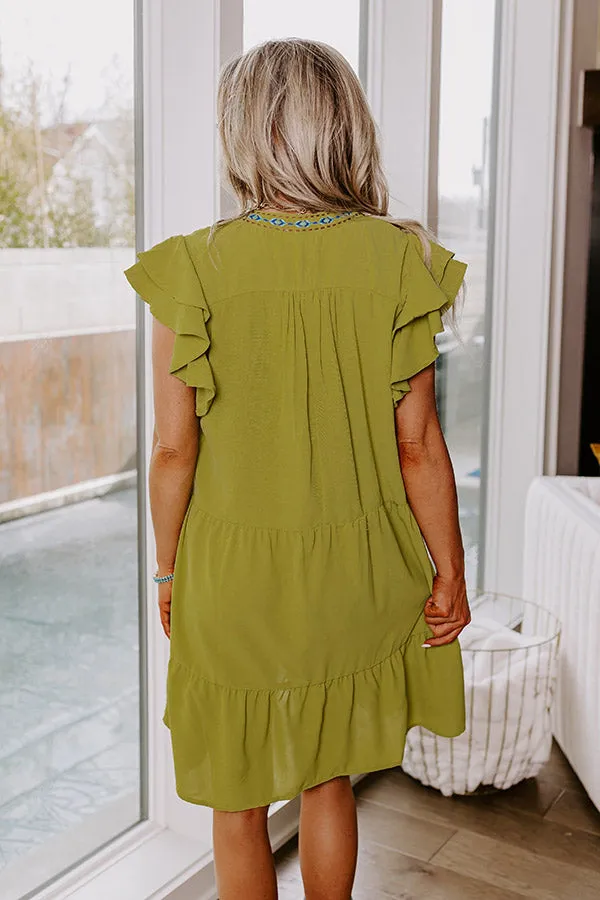 Hidden Bungalow Embroidered Dress In Lime sold by Impressions product image thumbnail 4