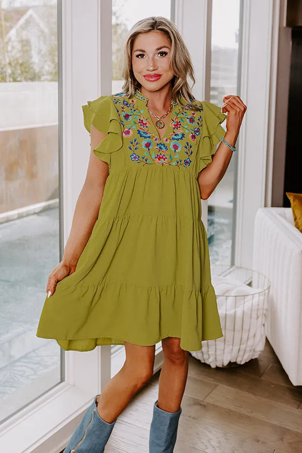 Hidden Bungalow Embroidered Dress In Lime sold by Impressions product image thumbnail 2