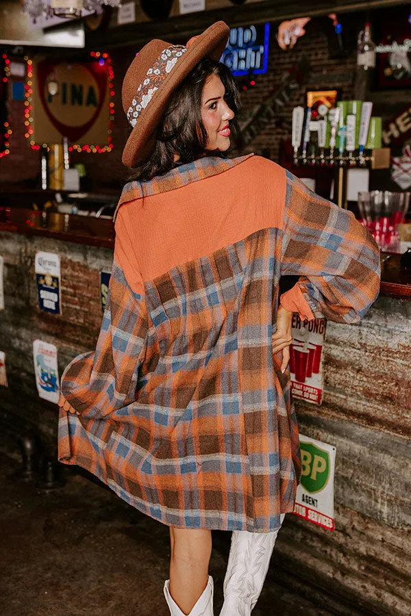 Bring The Cocoa Flannel Dress In Rust sold by Impressions product image thumbnail 4