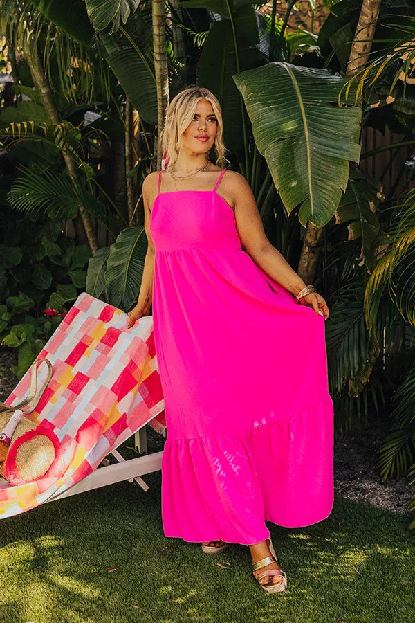 Oh So Chic Maxi Dress in Hot Pink Curves sold by Impressions product image thumbnail 5