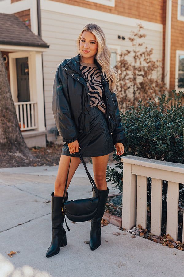 Feeling Spontaneous Faux Leather Jacket In Black sold by Impressions product image thumbnail 3