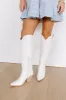 The Astrid Faux Leather Knee High Cowboy Boot in Ivory sold by Impressions