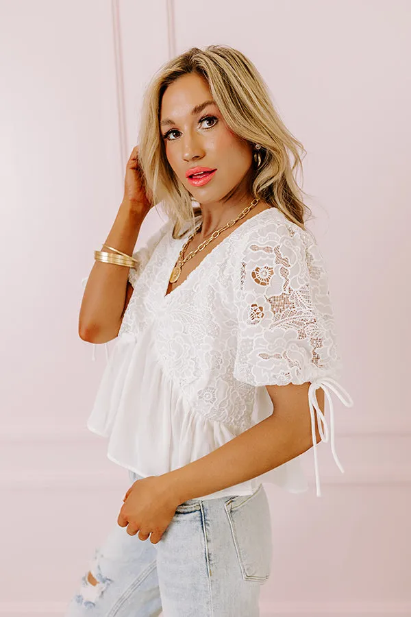 Romance Everywhere Embroidered Top In White sold by Impressions product image thumbnail 3