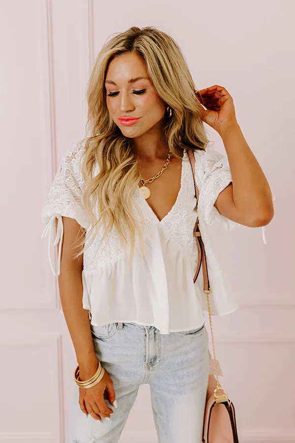 Romance Everywhere Embroidered Top In White sold by Impressions product image thumbnail 5