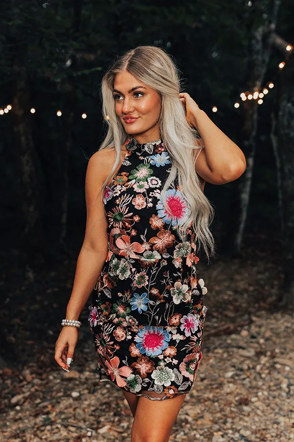 Exclusive Party Embroidered Mini Dress in Black sold by Impressions product image thumbnail 4