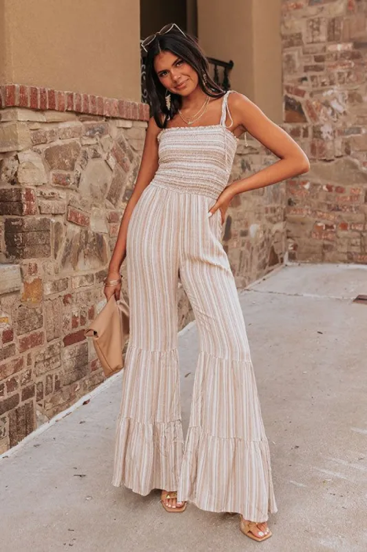 Wide Open Arms Smocked Jumpsuit sold by Impressions