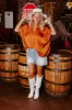 New To Town Shift Top In Camel Curves sold by Impressions