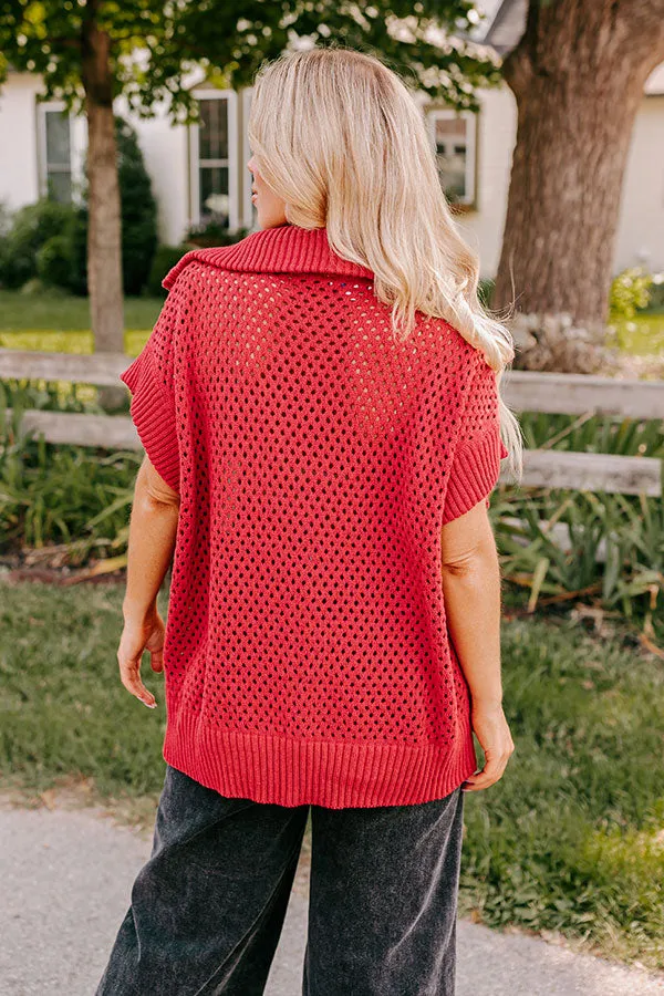 Cozy Lifestyle Knit Top in Red Curves sold by Impressions product image thumbnail 5