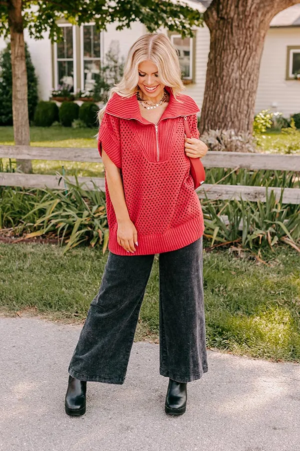 Cozy Lifestyle Knit Top in Red Curves sold by Impressions product image thumbnail 2