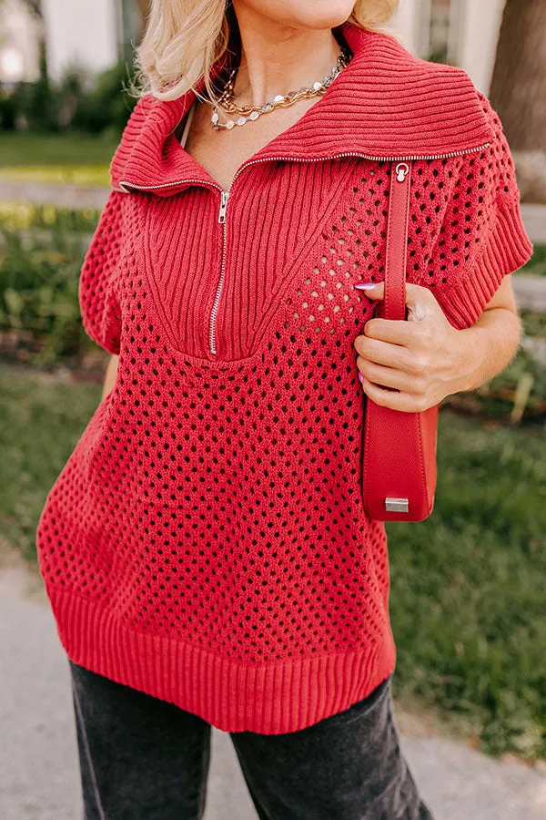 Cozy Lifestyle Knit Top in Red Curves sold by Impressions product image thumbnail 3