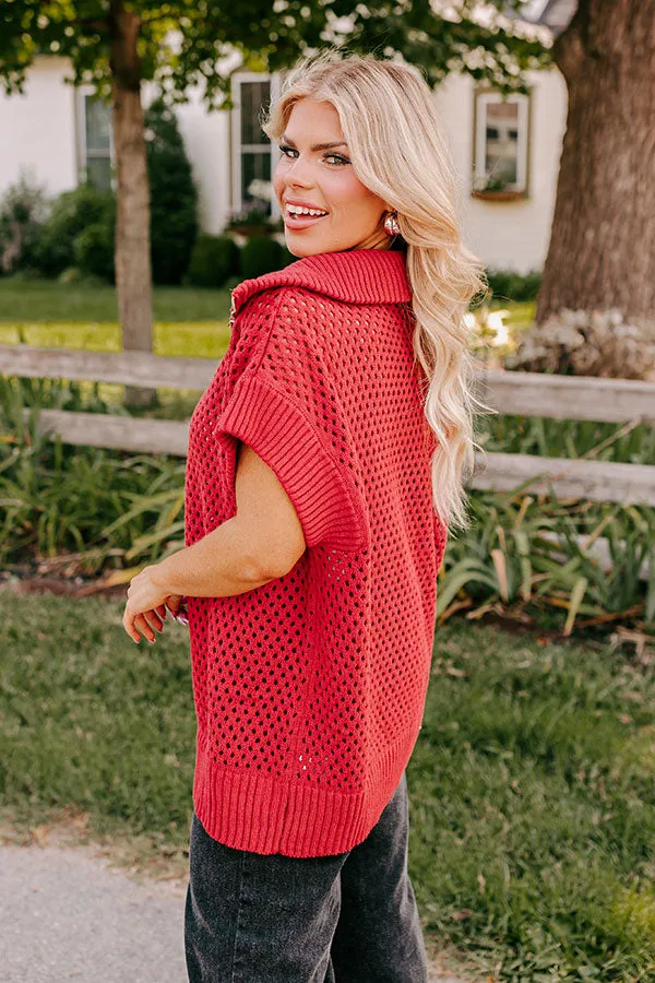 Cozy Lifestyle Knit Top in Red Curves sold by Impressions product image thumbnail 4