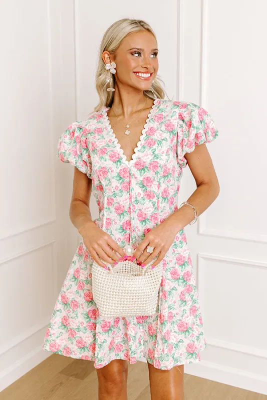 Rose Garden Elegance Mini Dress sold by Impressions