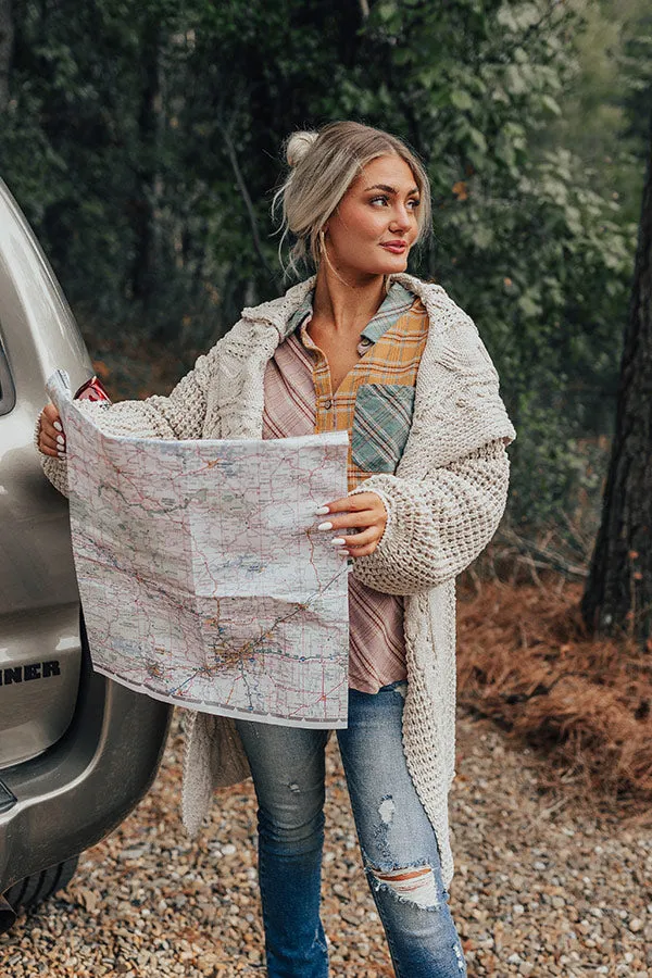 Mountain View Cable Knit Cardigan In Ivory sold by Impressions product image thumbnail 2