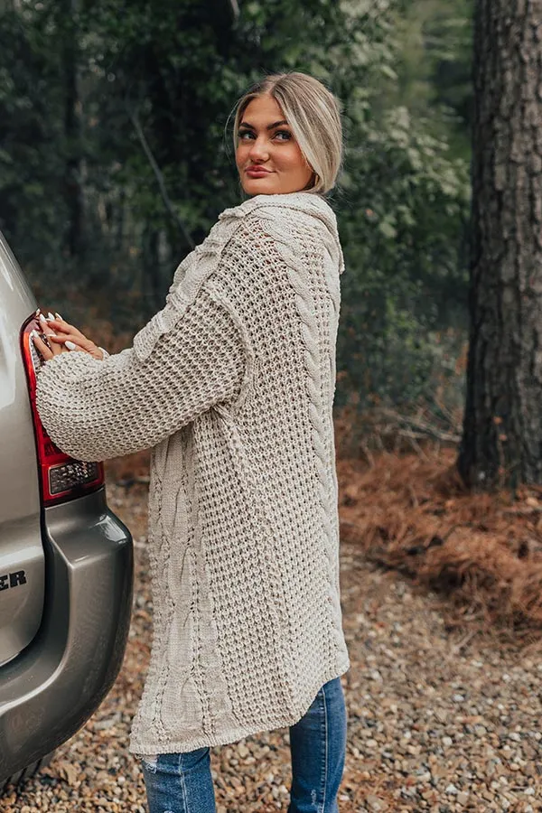 Mountain View Cable Knit Cardigan In Ivory sold by Impressions product image thumbnail 3